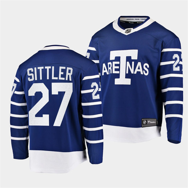 Mens Toronto Maple Leafs Retired Player #27 Darryl Sittler adidas Blue Third Player Jersey